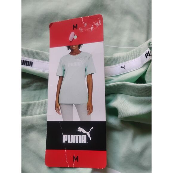 Puma Women's Size M Mist Green-White Ultra Boyfriend Tee-NWT - Picture 11 of 12